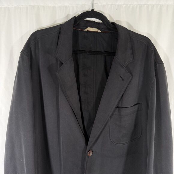 Tommy Bahama Silk Jacket Men's XL Black Button Front Long Sleeve Inner Pocket - Picture 2 of 16